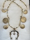 1885 Antique Navajo Necklace Sterling Silver Dollar Coin 1881 Native Jewelry Lot