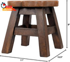 Fox Hand-carved Acacia Hardwood 11 Inch Decorative Animal Foot Rest Step Stool