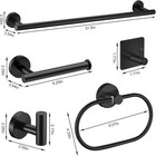 7 Pcs Bathroom Accessories Set Toilet Paper Holder Towel Bar Hooks Matte Black