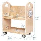Ecr4kids Mobile Book Cart With Countdown Timer And Storage  Natural