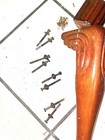 Claw And Ball Solid Carved Wood Mahogany Salvaged  Vintage Table Legs 