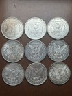 Lot Of 9 Morgan Silver Dollars High Grade Xf Au Coins Dated 1878-1904