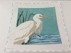 Magnificent Snowy Egret Bird 13m Stitch Painted Needlepoint Canvas 1042 Sr