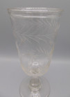 Lovely Antique Hand Blown Etched Glass Celery Vase