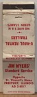 Jim Myers Standard Service Station Freeport Il Illinois Vintage Matchbook Cover