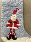 Vtg 2005 Pottery Barn Kids Jumbo Christmas Stocking  Quilted Santa No Monogram