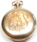 Antique Art Deco 1901 Awwc Lady Waltham Hunter Case Size 6 14ky Pocket Watch