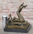 Erotic Art Deco Call Me Baby Hot Cast Museum Quality Bronze Sculpture Statue Art