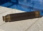 Vintage 1800   s Victorian 3 Draw Telescope Spyglass Brass Leather Telescoping