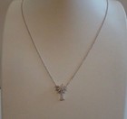 925 Sterling Silver Palm Tree Necklace Pendant W   50 Ct Accents 18   stunning 