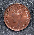 Ceylon- 1945 One Cent- King George Vi Emperor- Red Bu- Km 111a  Htm3