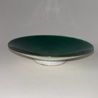 Vintage Mcm Signed Myra Rankin 5 3 4  Green Enamel Copper Trinket Dish