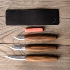 Whittling Kit With Leather Roll   Walnut Handle Knives   Beavercraft S19x