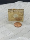 Estee Lauder Solid Perfume Compact Golden Crocodile Purse Full Vintage Box