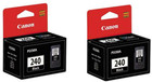2 Pack Genuine Canon Pg-240 Black Ink Cartridge Pixma Printer Fine New Sealed