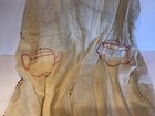 Vintage Handmade Muslin Full Apron With Pockets Embroidery Red Rickrack