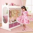 White Kids Dress Up Pretend Closet Armoire Wardrobe Girl Gift With Mirror drawer