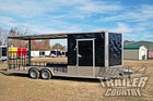 New 2026 8 5x22 V Nose Enclosed Cargo Utility Hybrid Trailer Toy Hauler W  Porch