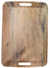 Rustic Farmhouse Faux Wood Grain Rectangle Tray With Handles 18 5  X 13 