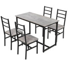 Dining Table Set For 4  Wood Kitchen Table Chairs Set  Space-saving Design