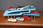 1960s Japan Tin Toy Friction Sears Turnpike Car Transporter Carries Hauler Vtg