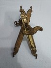 Vtg Antique Brass Ornate Door Knob With Back Plates Pair Very Unique Rare 