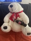 Plush Coca Cola White Polar Bear Stuff Animal 12    Holding Coke Bottle 1993