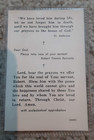 Laminated Mass Card - Robert F Kennedy - Senator Of The United States - 1968