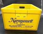 Narragansett Lager Beer Vintage Yellow Plastic Crate Carrier 12 Bottle Case