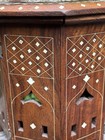 Handcrafted Anglo-indian Moorish Wood Inlay Octagonal Folding Side Table 11   