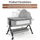 Adjustable Baby Bedside Crib Sleeper Bassinet With Storage Basket For Infant Us