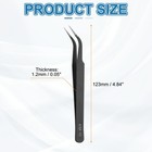 6pcs 4 84  Long Esd-15 Anti-static Metal Bent Pointed Tip Tweezers 