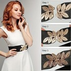 Elegant Vintage Metal Buckle Elastic Belt For Women Wide Waistband For Dresses 