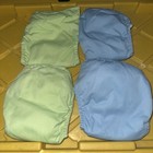 Lot Of 4 Bumgenius Preowned Baby Cloth Diapers Green And Blue Size Medium