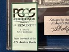Grade A  1 Dollar Silver Certificate From The Ss Andrea Doria Shipwreck Artifact