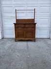 Antique Oak Washstand Cabinet Victorian Dry Sink Farmhouse Primitive Cupboard