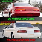 All Clear Lens Chrome Tail Light 2pc W  Color Bulbs For 91-94 Lexus Sc300 Sc400