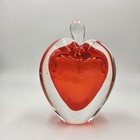 Vintage Blown Glass Perfume Bottle Heart Decanter Art Deco Rare See Description