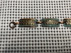 Vintage  Solid Copper Panel Link Bracelet 7    Long - As Found
