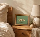 Vintage Gold Framed Antique Terrier Portrait Sketch Canvas 11x9 Wall Art