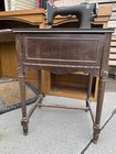 Mw Domestic Sewing Machine Built-in In Brown Wooden Cabinet table  Black