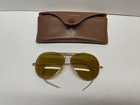 Vintage Bushnell B l Aviator Yellow Shooting Glasses W  Case 1 10 12k Gf Frame