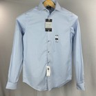 Van Heusen Dress Shirt Men s Small 14-14 1 2 34-35 Blue Button-up Stretch Slim