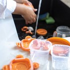 Quark Storii Baby Food Storage Containers With Integrated Ice Packs - Orange-3pk