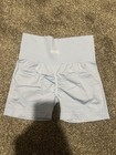 Aybl Light Blue Biker Activewear Shorts Women   s Knit Stretch Athletic Sports