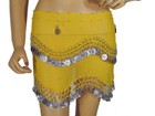 Lovely Yellow Belly Dance Hip Scarf Wrap Tribal Belt Sash Costume Gift Free Ship