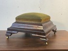 Antique Classical Empire Foot Stool Flame Mahogany Bench Rare Ogee Form