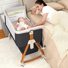 Portable Baby Bassinet Bedside Crib  Foldable Travel Sleeper With Wheels   Net