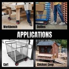 Powertec 6 Inch Caster Wheels Set Of 4 Heavy Duty Casters W rubber Knobby M