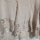 Simply Noelle Women   s Beige Solid V-neck Lace Trim Bell Long Sleeve Blouse L xl